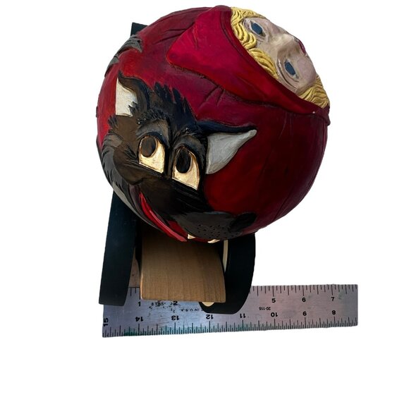 Handcrafted 1992 Briere Wooden Pull Toy With Little Red Riding Hood & Big Bad Wo - Picture 6 of 16